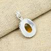 Citrine Gemstone Jewelry 925 Sterling Silver Handmade Pendant For Wedding Gift