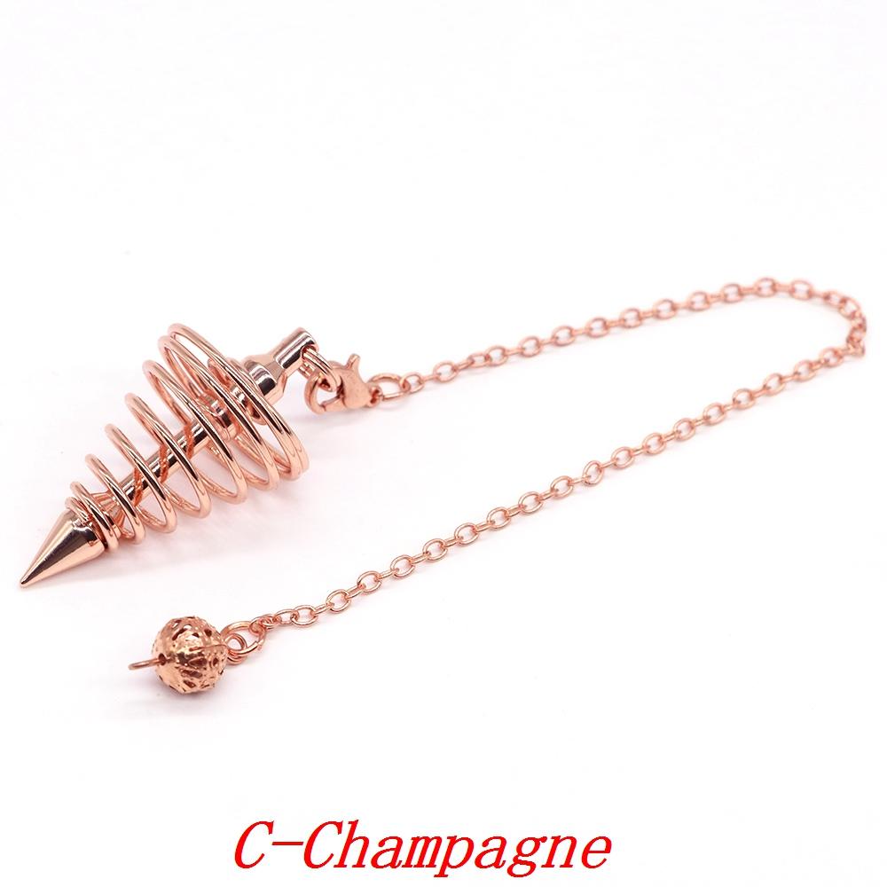 Metal Pendulum For Dowsing Divination Pendulos Spiral Cone Gold Color Copper Radiesthesia Pendulums Healing Pendule