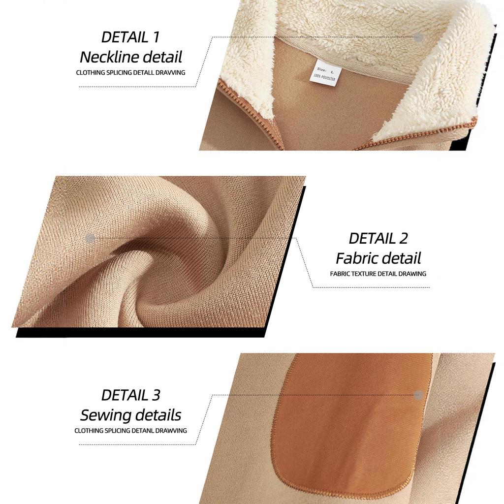 Fleece Sweatshirt for Men Long Sleeve Pullover Quarter Zipper Up Stand Collar Winter Fall Sweat Shirts Men's Turtleneck Pullover Mock Neck Henley Tops