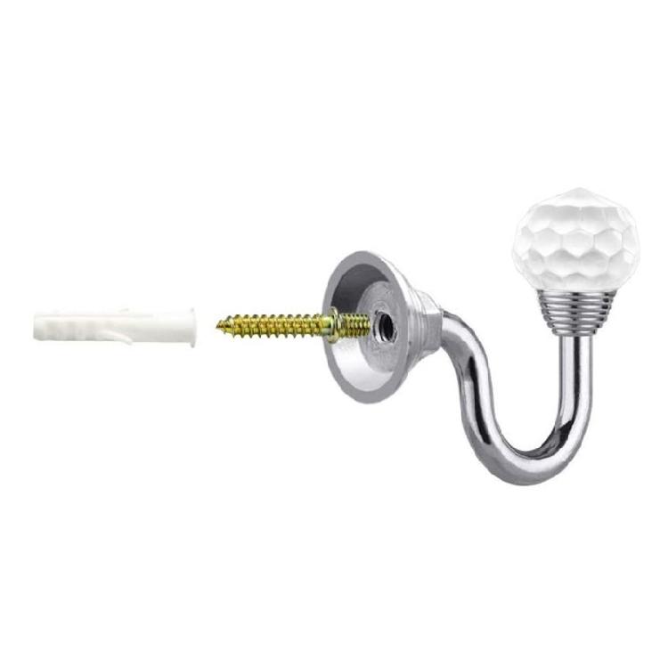 Exquisite 2PCS Curtain Holdback Drapery Holders with Clear Crystal Ball Silver