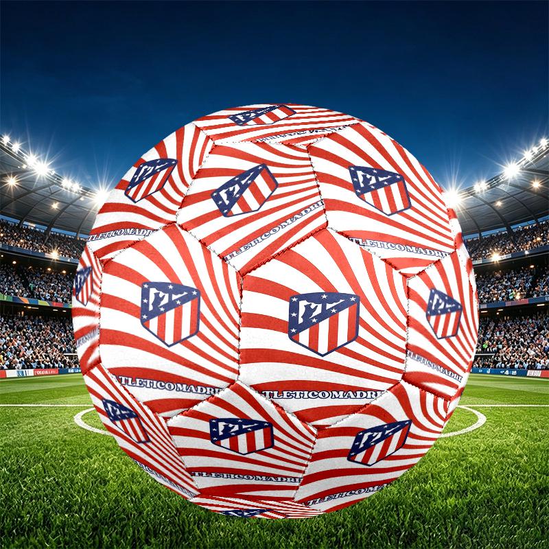 Football Club Print Size 5 Soccer Ball, PU Wear Resistant Football for Match Training and Daily Practice, Birthday Gift for Soccer Fans