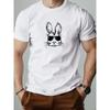 European Size Men'S Short-Sleeve T-Shirt with a Bunny Pattern for Summer Casual Wear.