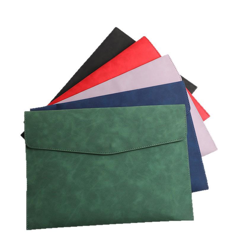 A4 Waterproof Leather File Folder, Large Capacity Business Document Bag with Custom Logo Options