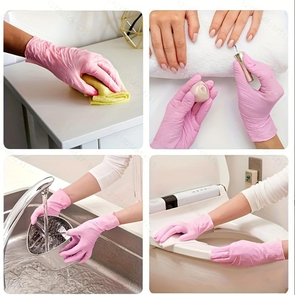 Multi Colored, Disposable Nitrile Gloves, Essential for Kitchen, Pet Care, Hair Dyeing, Nail Art, and Food Preparation