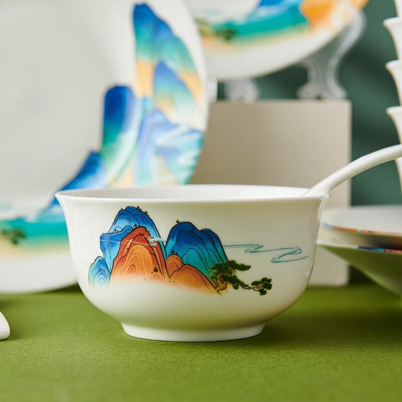 WD Guofeng Landscape 22-Piece Ceramic Dinnerware Set