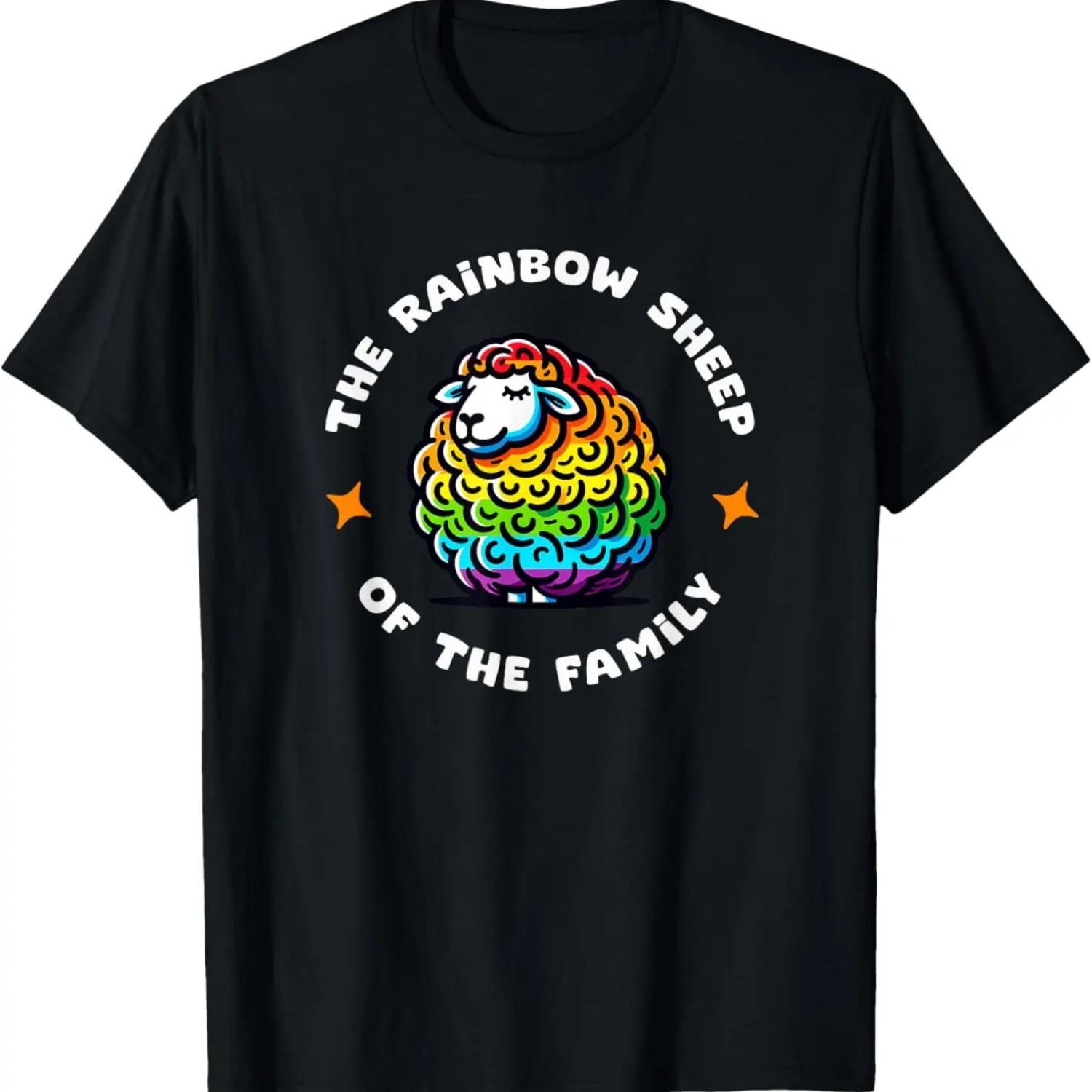 

Rainbow Sheep of the Family 2024 Gay Pride Allies LGBTQ+ T-Shirt XXXXXL чорний