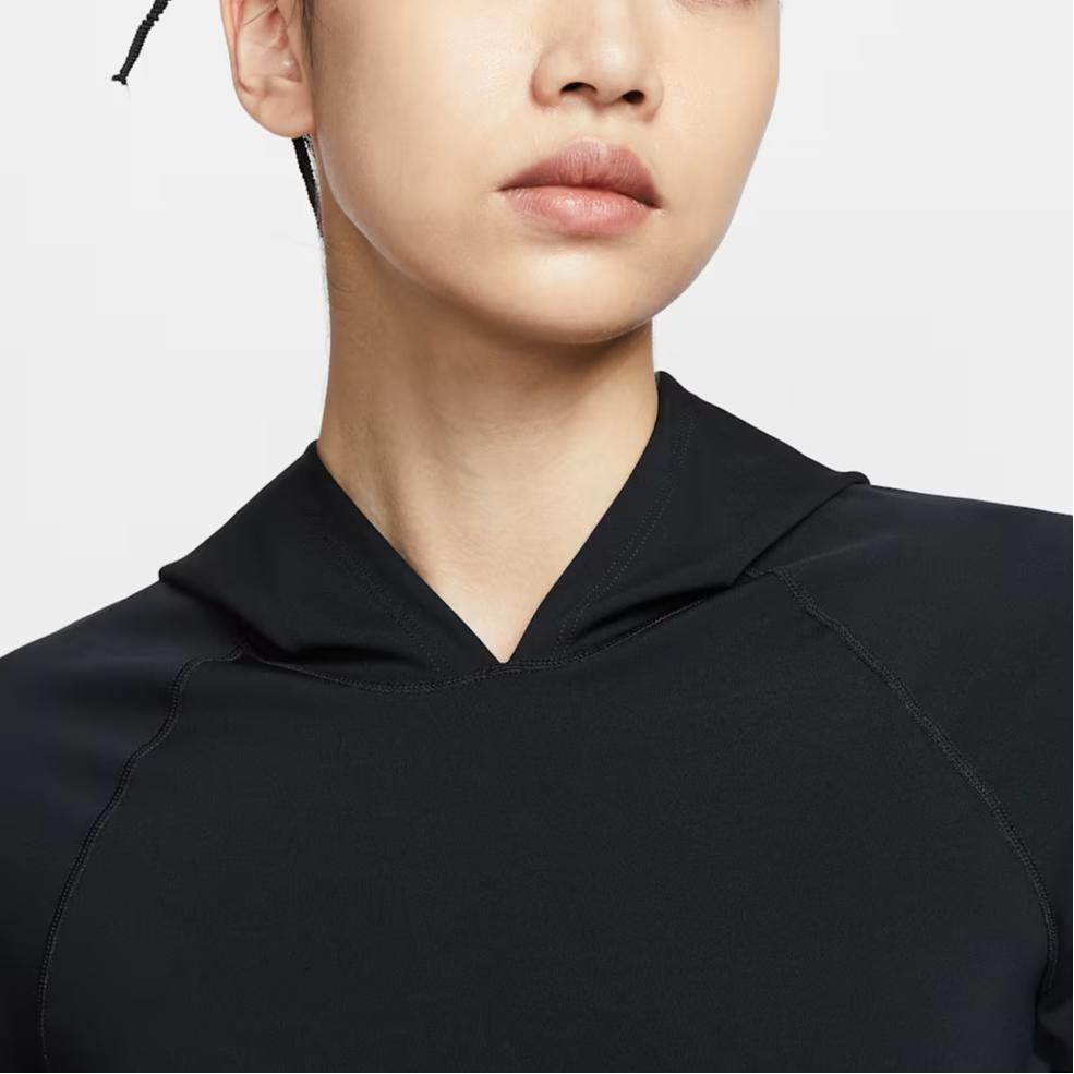 Nike Universal Stealth Evaporation Dri-FIT Swoosh Solid Color Pullover Long Sleeve Hooded Running T-Shirt Women tops Black IF0739-010