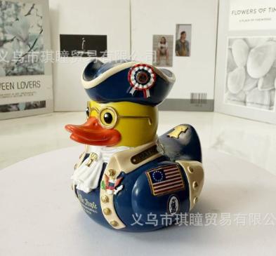 

Military Resin Duck Sculpture Handmade Art Craft Household Workspace Table Decoration Veteran Tribute Collectible Gift Ornament