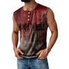 Men's Halloween Printed Sports Button Pocket Sleeveless Vest