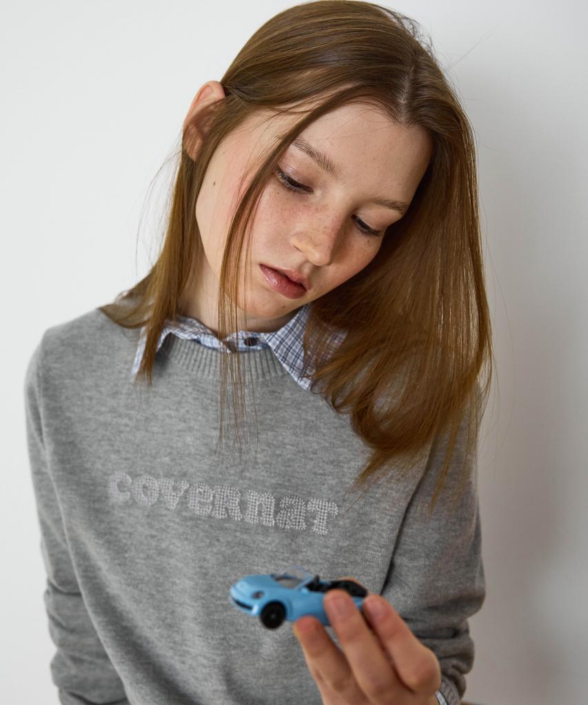 COVERNAT WOMAN Cooper Logo Knit Melange Grey