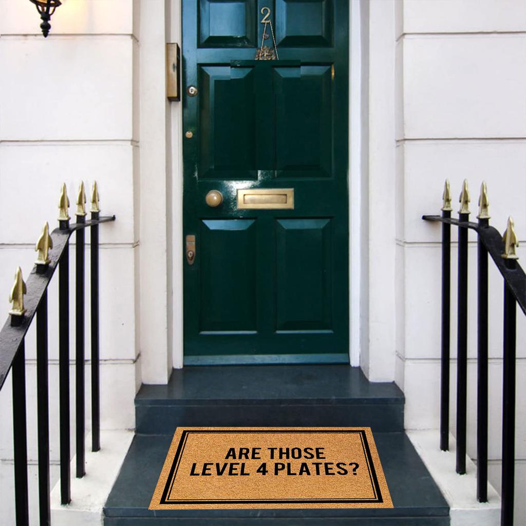 Are Those Level 4 Plates Doormat Funny Rubber Bathroom Kitchen Mat Garden Garage Door Floor Mat Non-Slip Carpet Rug