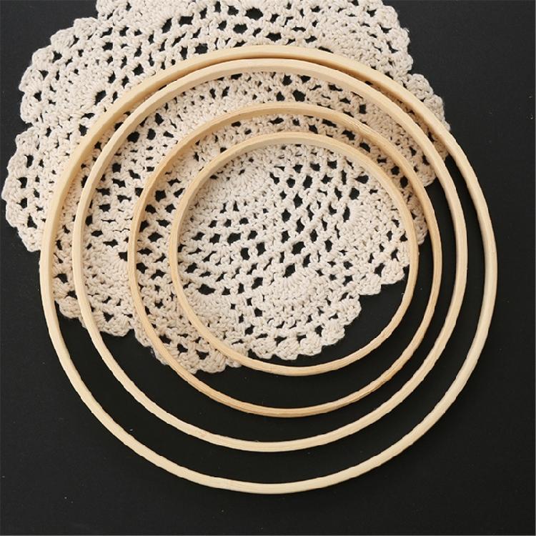 9 Pcs Bamboos Floral Hoops Dream Catcher Craft Rings Wreath Hoops Rings Great for DIY Wedding Wreath