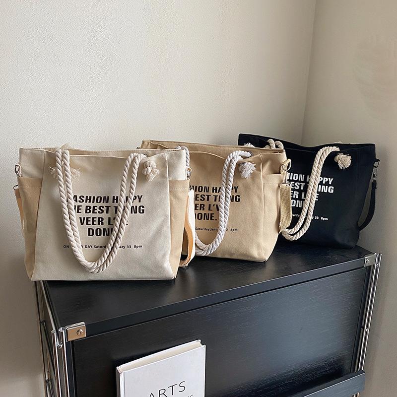 Новая простая холщовая женская сумка большой вместимости — фото 2