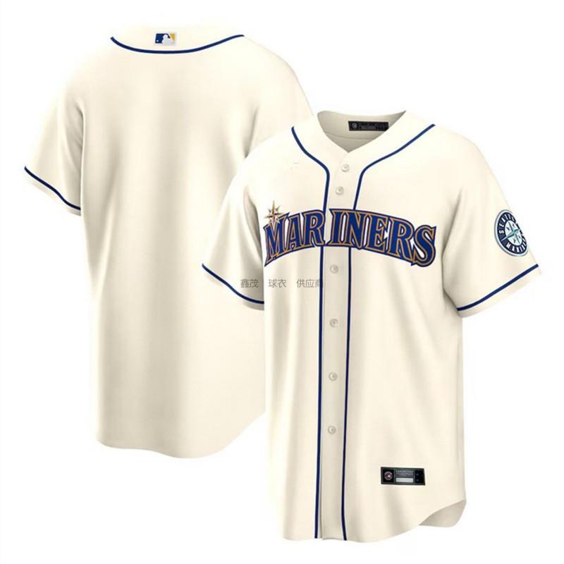 Embroidered Seattle Mariners Baseball Jersey Short Sleeve Cardigan Men
