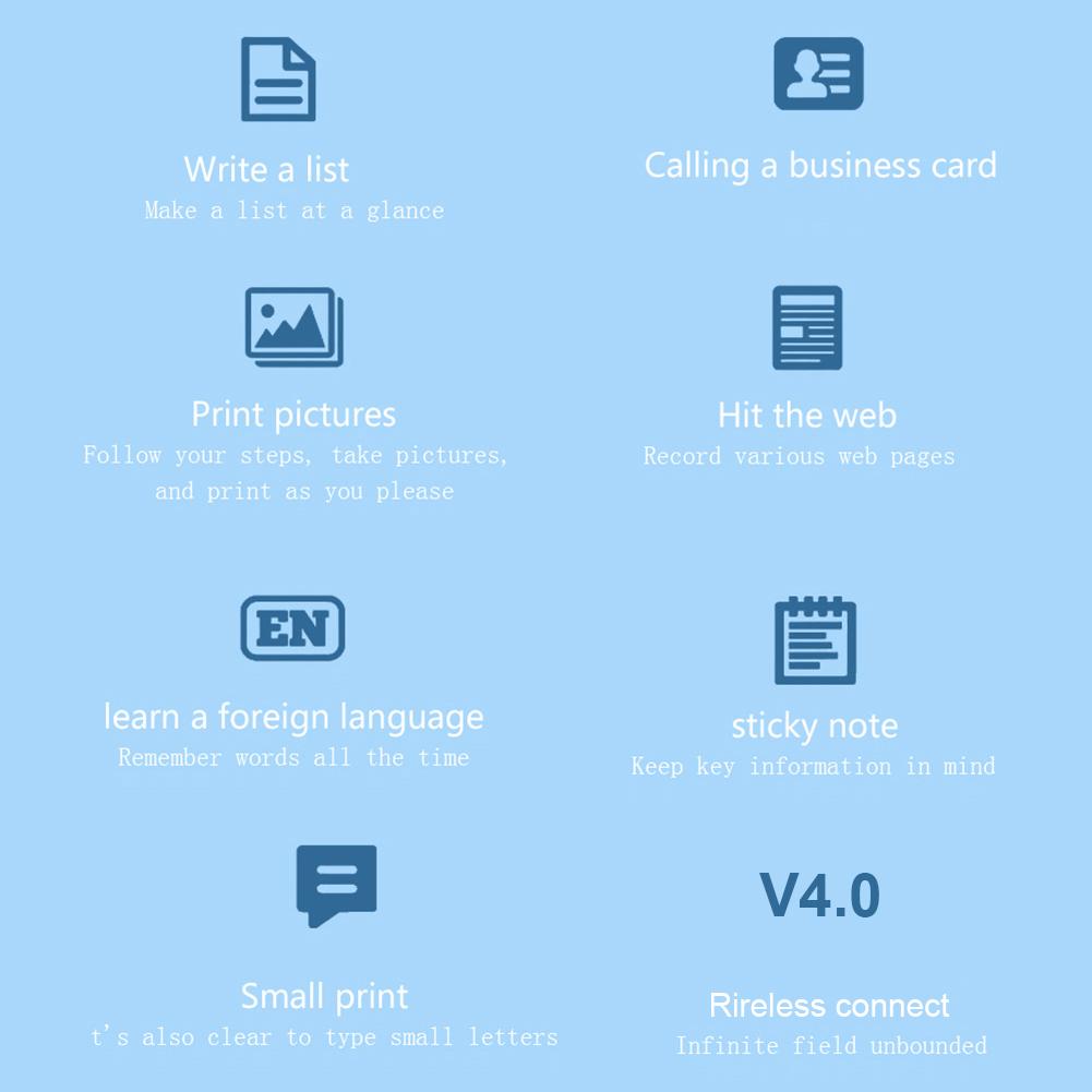 C19 Portable 200dpi Thermal Printer with Paper Student Note Label Print Device  Android IOS Wireless Bluetooth Printers