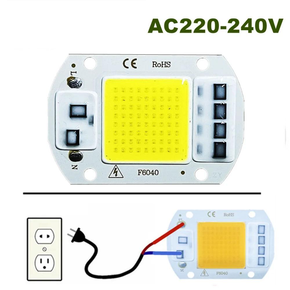 

2Pcs 220V COB Chip LED Lamp 10W 20W 30W 50W Smart IC No Need Driver LED Bulb 3W 5W 7W 9W for Flood Light Spotlight Lighting 220V 10W теплый белый
