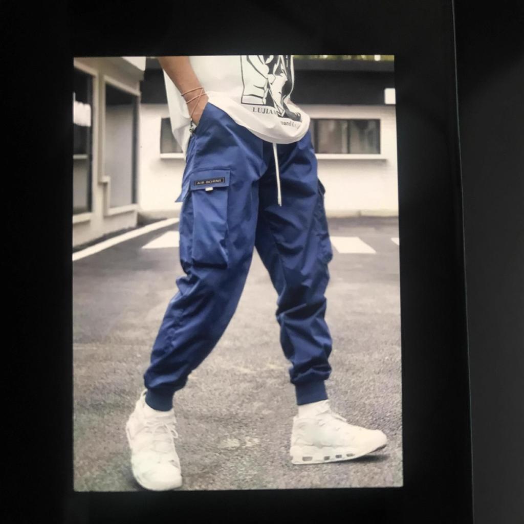 Men's Casual Jogging Cargo Pants Solid Drawstring Sports Pants WIth Pockets Men Trousers Streetwear Hip-Hop Halen Pants