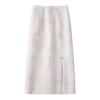 2025 Pink Embroidered High-Waist Midi Skirt - New Slimming Chinese Style