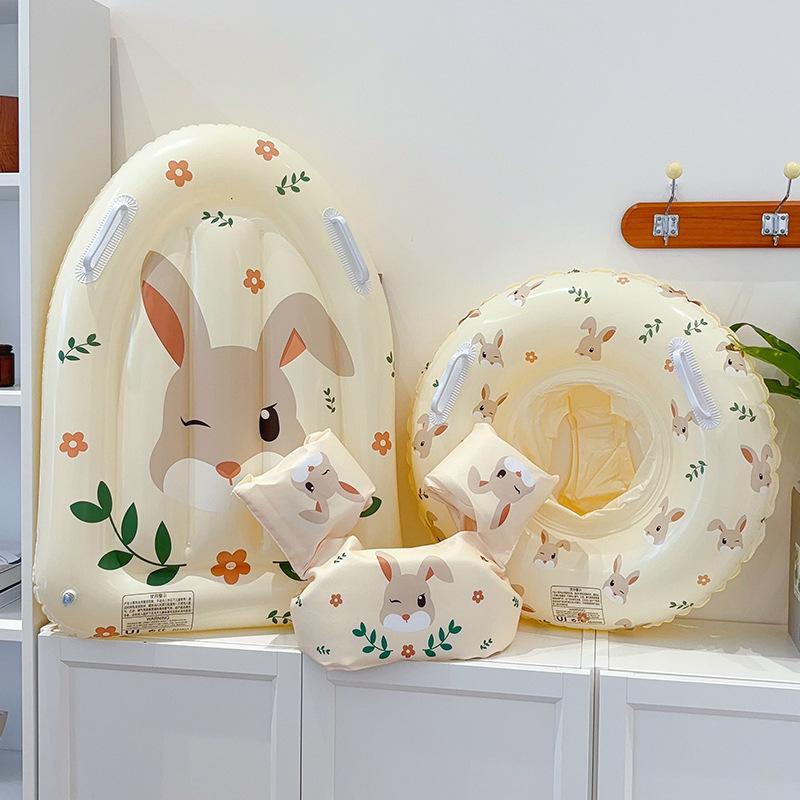 Children's Inflatable Little Rabbit Swim Ring with Double Airbag and Thickened Float Sleeves