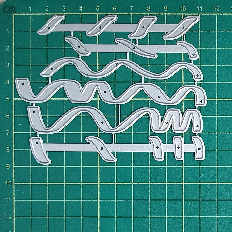 6581 Farbige Banddekoration Metall Kohlenstoffstahl Stanzform für DIY-Projekte, Juli 2024