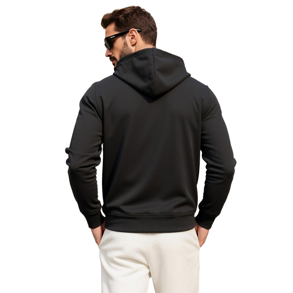 Men's Trendy Casual Hooded Sweatshirt with Color Block Pockets for Everyday Sports