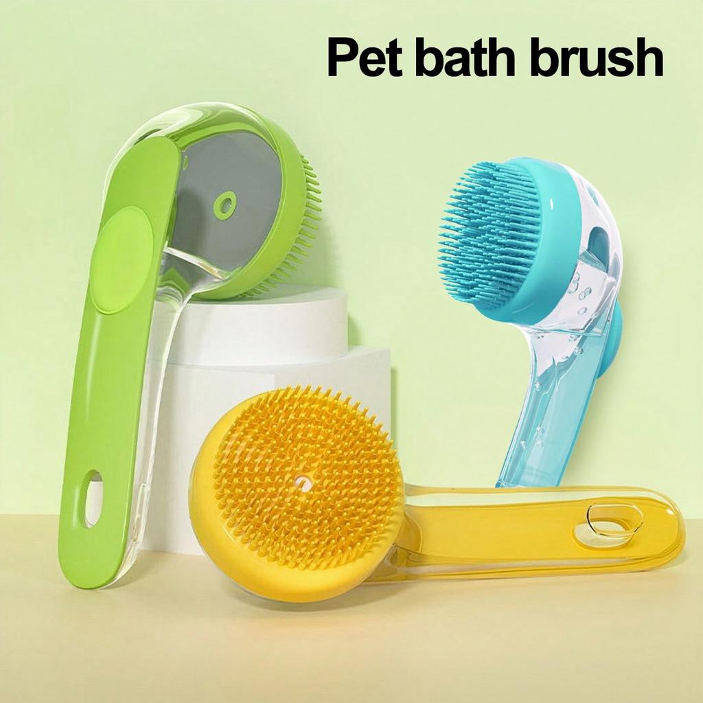 1PC Dog, Cat, Pet, Long Handle, Bath, Hair Wash, Comb, Hair Wash, Brush, Hair Catcher, Liquid Dispen