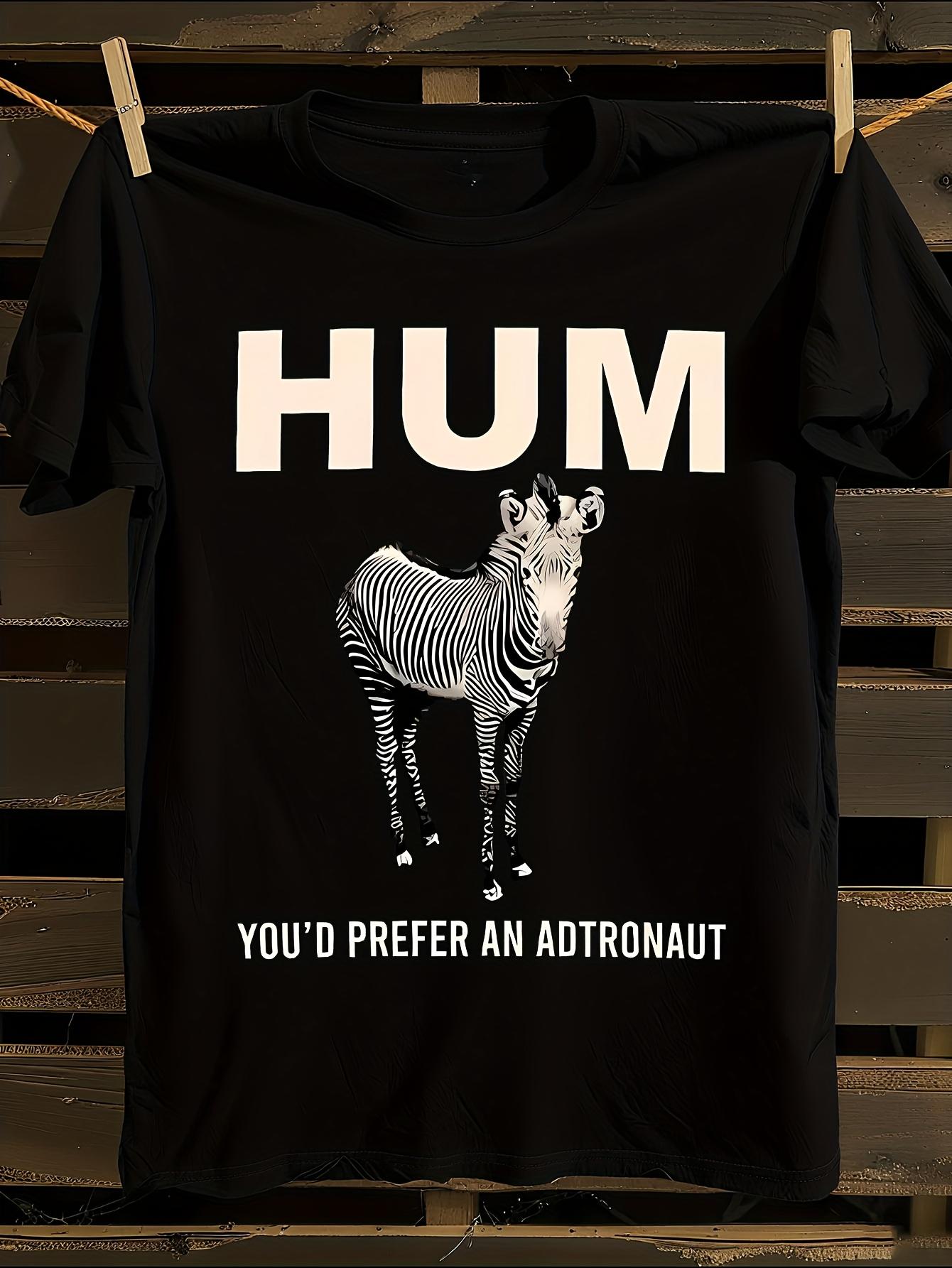 Funny Zebra and Astronaut Graphic T-shirt S