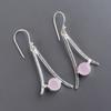 Rose Chalcedony Gemstone 925 Sterling Silver Jewelry Earrings 1.45" For Women EE-66-12