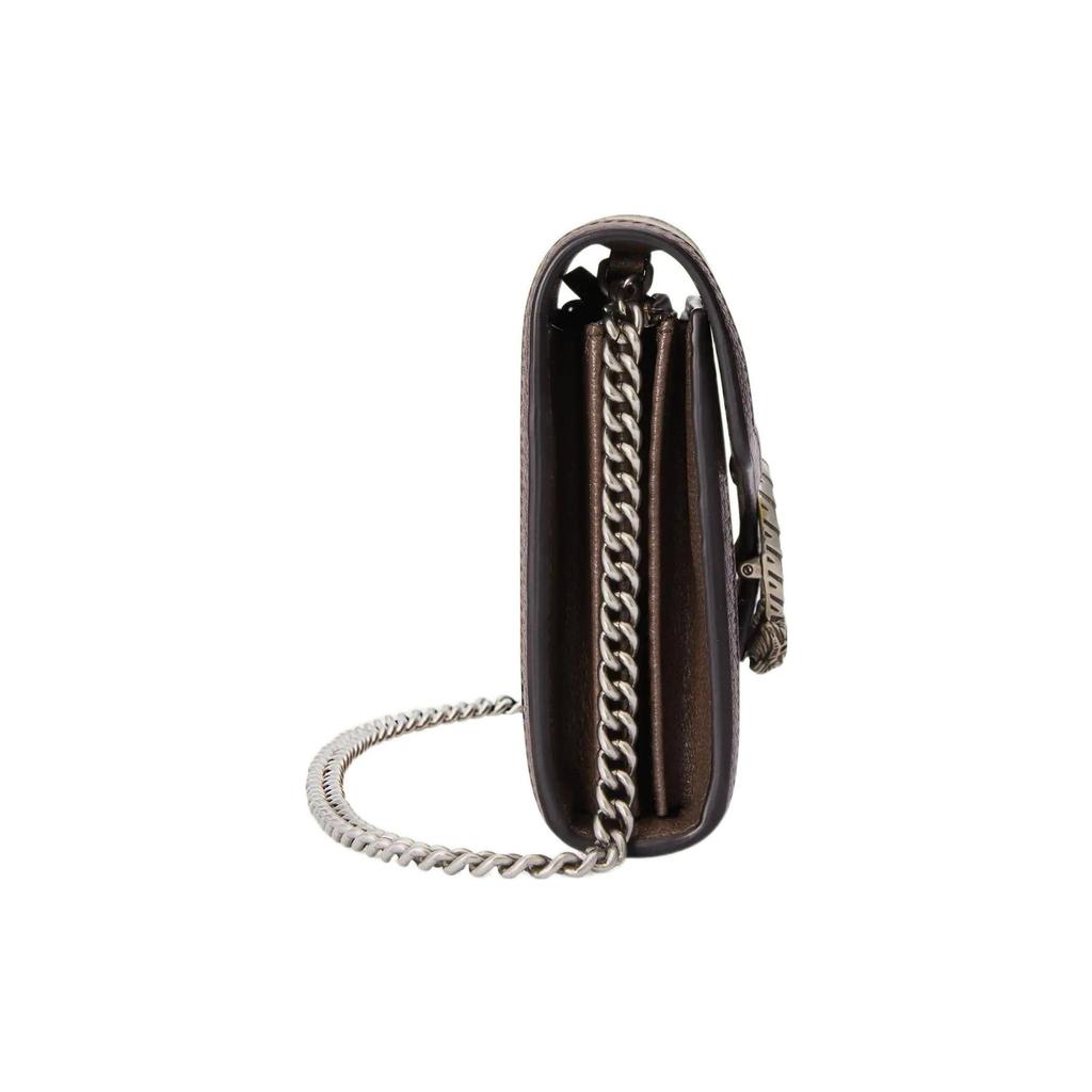 Gucci Dionysus Tiger Head Buckle Super Double G Logo Leather Chain Wallet Crossbody Shoulder Bag Women Bags Beige Brown 401231-UKMBN-2572
