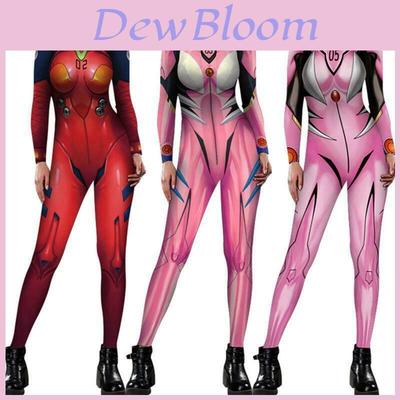 Costum Cosplay Stunning Eva Neon Genesis Evangelion Asuka Langley Colanți Bodysuit Zentai Pentru Femei