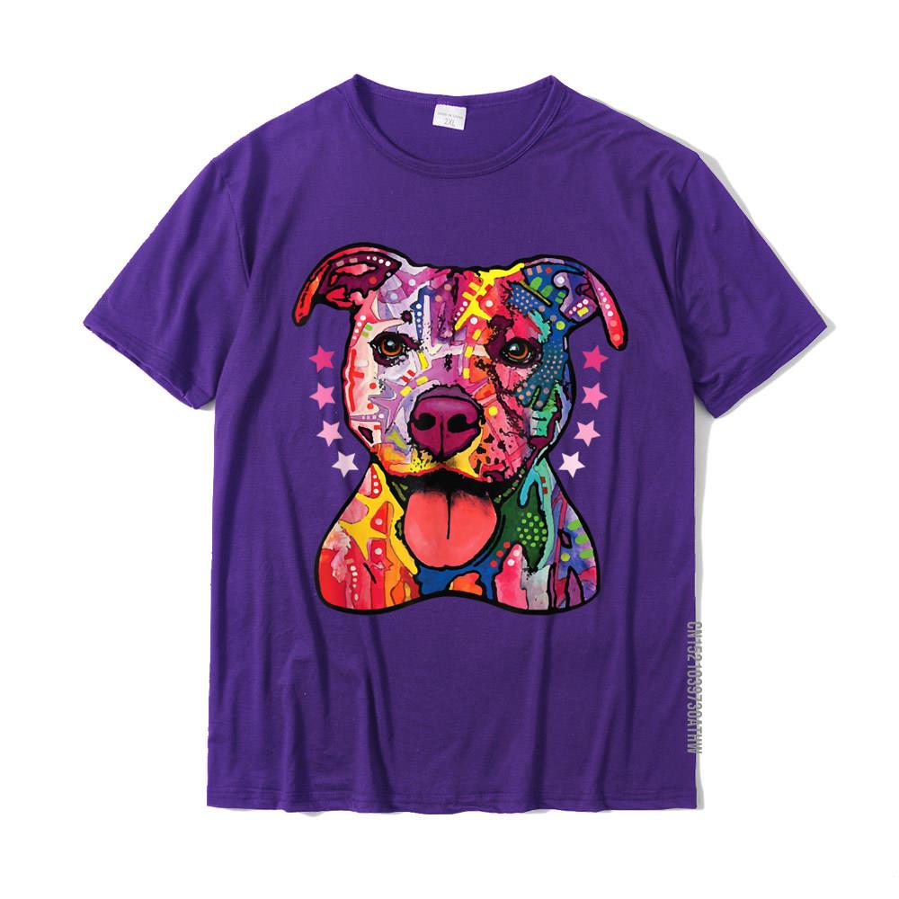 Pitbull Tshirt Rainbow Pitbull Shirt Gifts For Dog Lovers Oversized Group T Shirts Cotton Men Tops Tees Simple Style