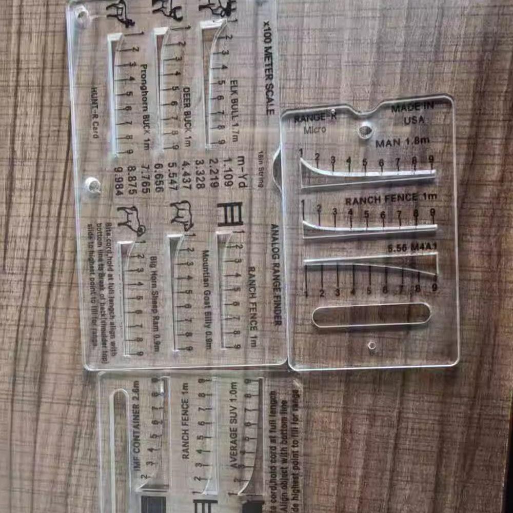 Hunting Ruler Range Finder Card Square Auxiliary Rangefinder for Outdoor Hunting Supplies