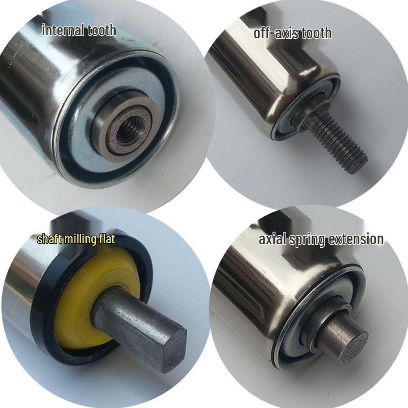 Internal Thread Non-Powered Roller Conveyor Belt with Rubber and Galvanized Stainless Steel Support Shaft
