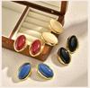 Statement Geometric Resin Stud Earrings for Women, Retro Ellipse Fashion Earrings, Wedding Bride Party Jewelry Gift