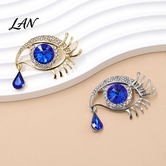 Non-fading Eye Pin Bling Rhinestone Eyes Brooch Pin, Tear of Angel Lapel for Women, Sweater Cardigan Coat Suit Decoration Jewelry Accessories