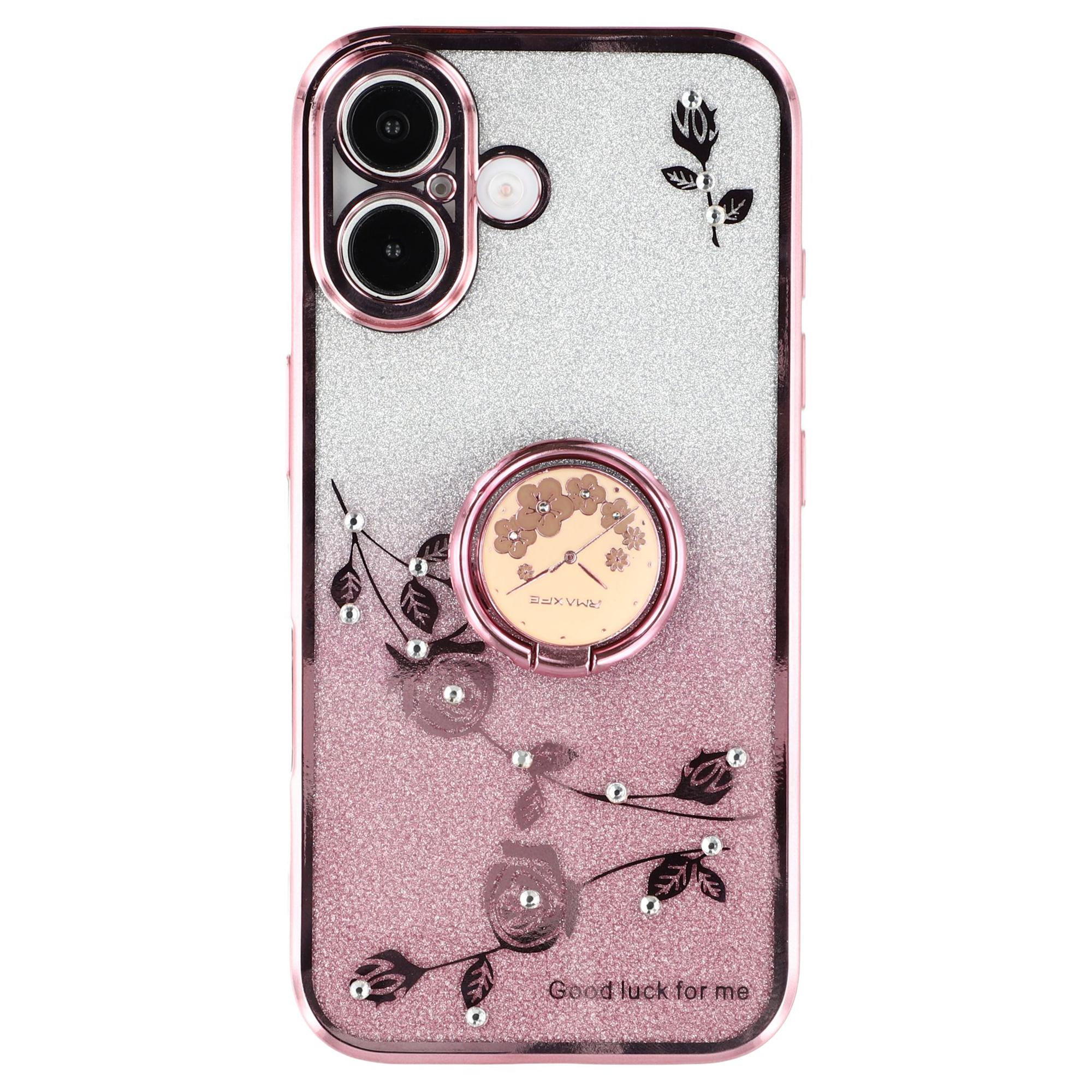 

KADEM For iPhone 16 Case TPU Ring Holder Phone Cover Gradient Shockproof