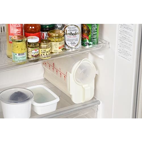 Pearl Metal HB-3898, Made in Japan, Airtight Rice Container, 2.4kg Capacity, White, 185mm Wide x 110mm Deep x 295mm High, Refrigerator-Friendly, Handy
