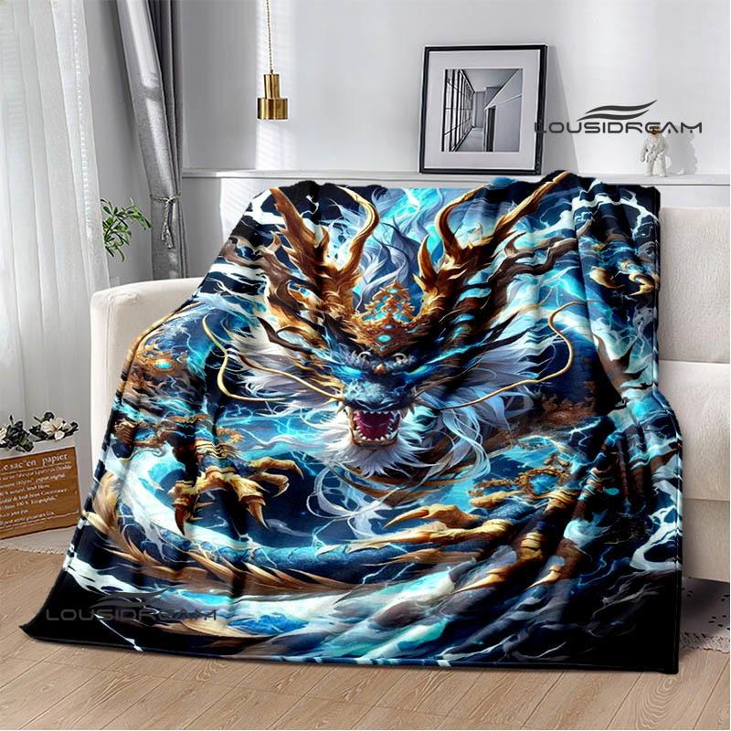 3D Retro dragon Printed blanket Flannel Warm blankets Soft and comfortable blanket bed linings cubre cama Birthday Gift