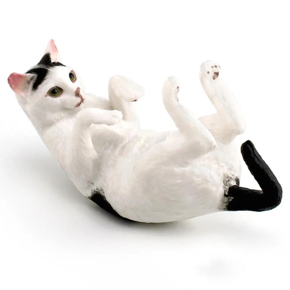 Solid Simulation Animal Model Lying Orange Cat Figurine Cute Desktop Decoration Mini Pet Cat Model Ornament