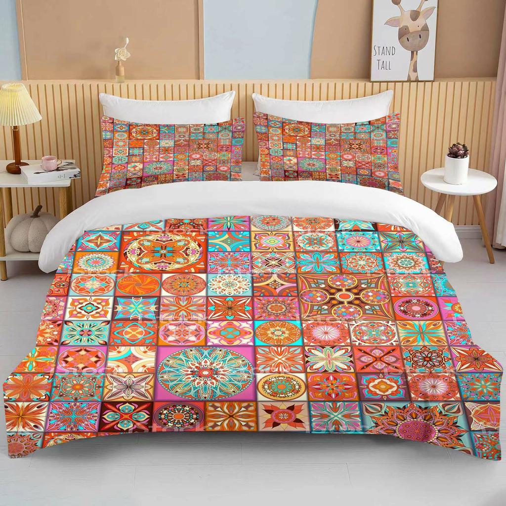 10 Sizes Mandala Printed Bedding Set Cartoon Anime Duvet Cover Comforter Cover Boys Girls Children Adults Twin King Gifts