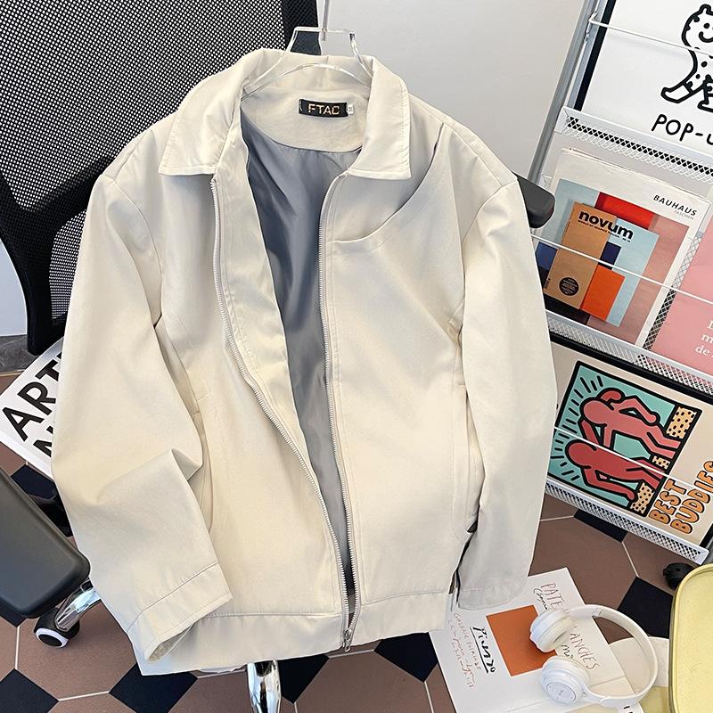 

Spring and Autumn Zipper Jacket Male Teen Design Sense Niche Casual Windproof Sports American Trendy Brand Sense Jacket M