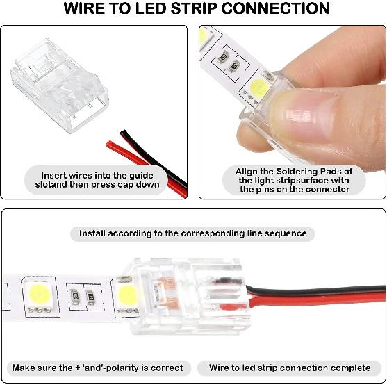 20pcs LED Strip Connector 2/3/4/5/6pin Electric Wire Connector For 5050 RGB CCT RGBW LED Strip Lights To Wire Connection Use