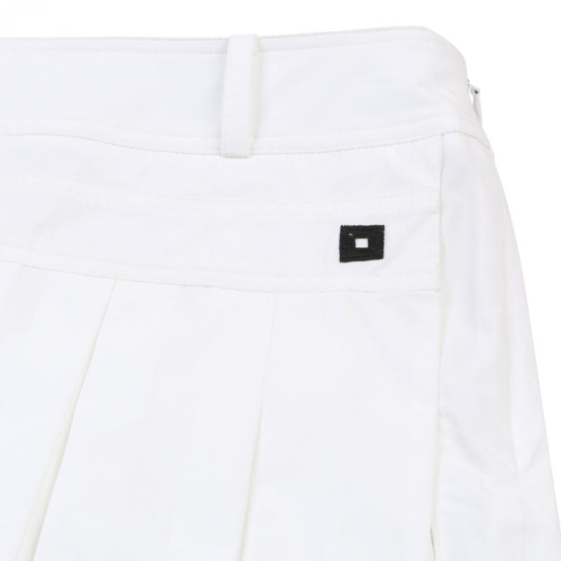 ONOFF Women Pleated Wrap Skirt Shorts Of5723la White