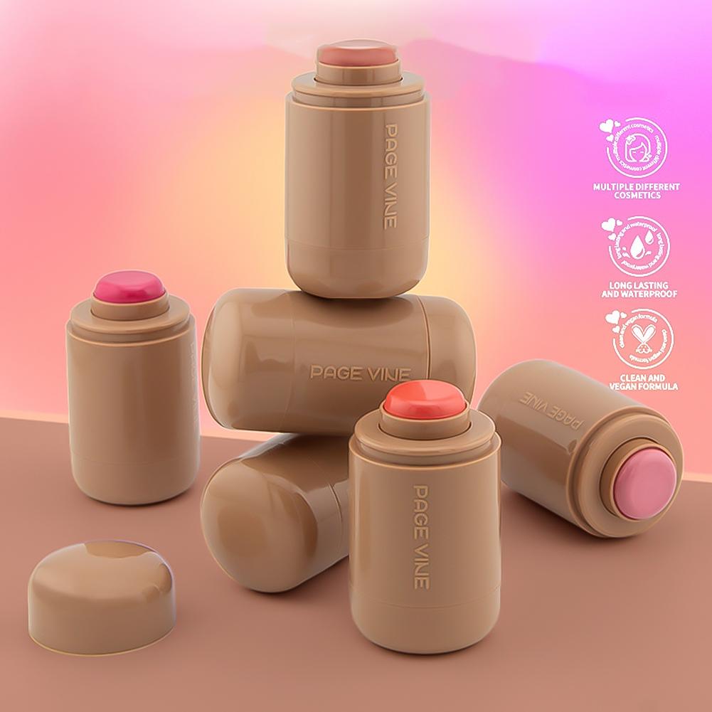 Pocket Powder Blusher Stick 6-color Lip Gloss Stick Highlights Brightens Natural Matte Rouge Blusher Blush Cream Stick