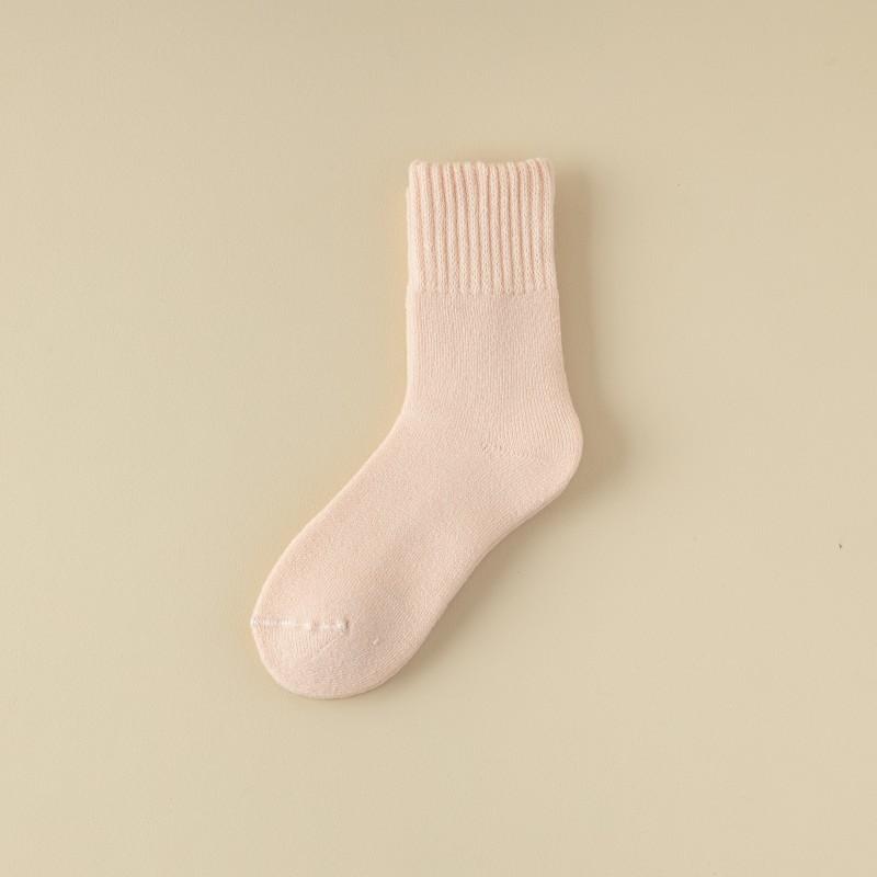 Cashmere Socks for Women's Autumn and Winter Mid-calf Socks with Fleece and Thickened Wool Postpartum Socks, Sleep Warmth Floor Long Socks