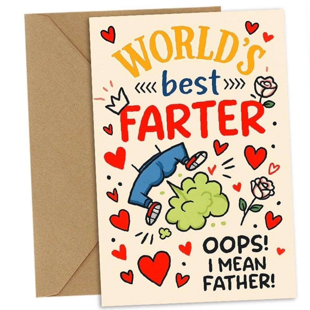 Mit Umschlag Vatertagskarte Lustiges Design Vatertagsgeschenke Cartoon Papa Grußkarte Geburtstag