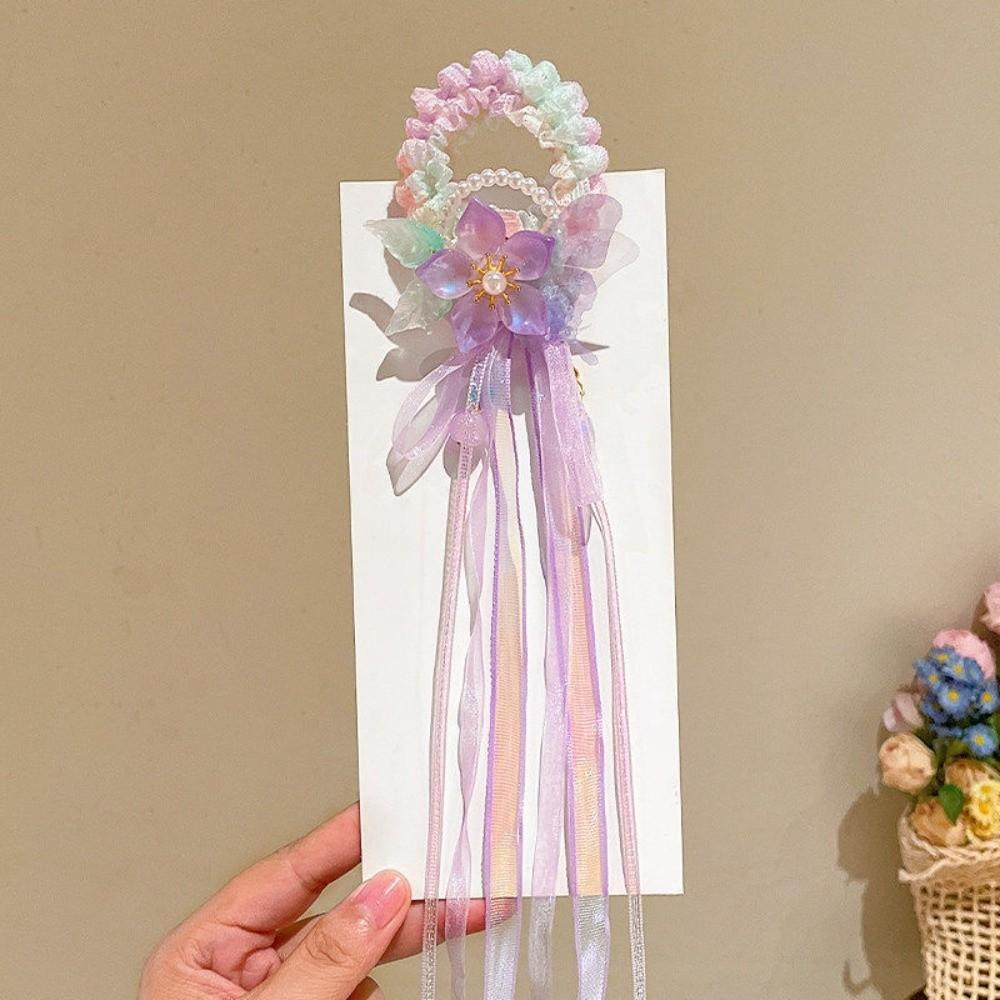 Butterfly Flower Hair Tie Chinese Style Hair Band New Princess Hair Ring Headdress