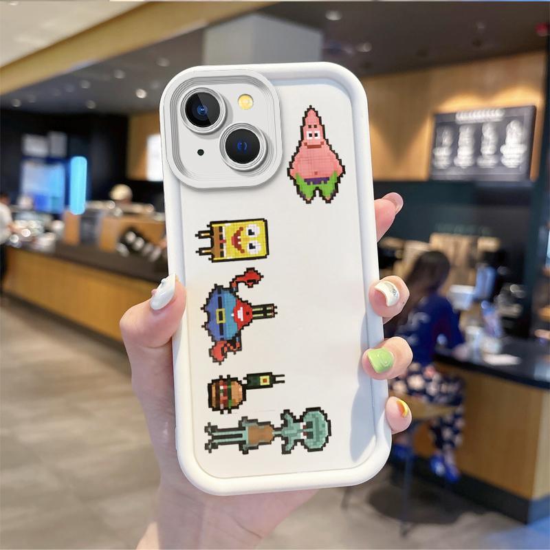 

Cartoon SpongeBob Dustproof Phone Case For iPhone 15 14 13 12 11 Pro Max 15 14 8 7 6 Plus X XS Max 8 7 6 Silicone Non-Slip Cover iPhone 12 Pro