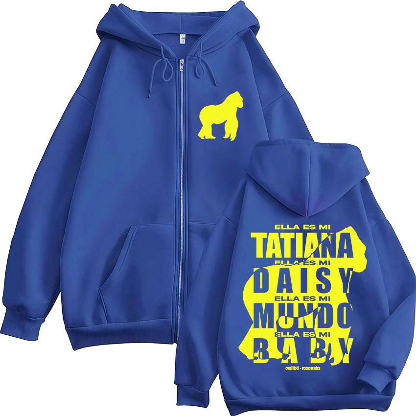 Rapper Rusowsky Daisy Tour Album Merch Reißverschluss Hoodie Herren Retro Übergroße Jacke Sweatshirt Streetwear