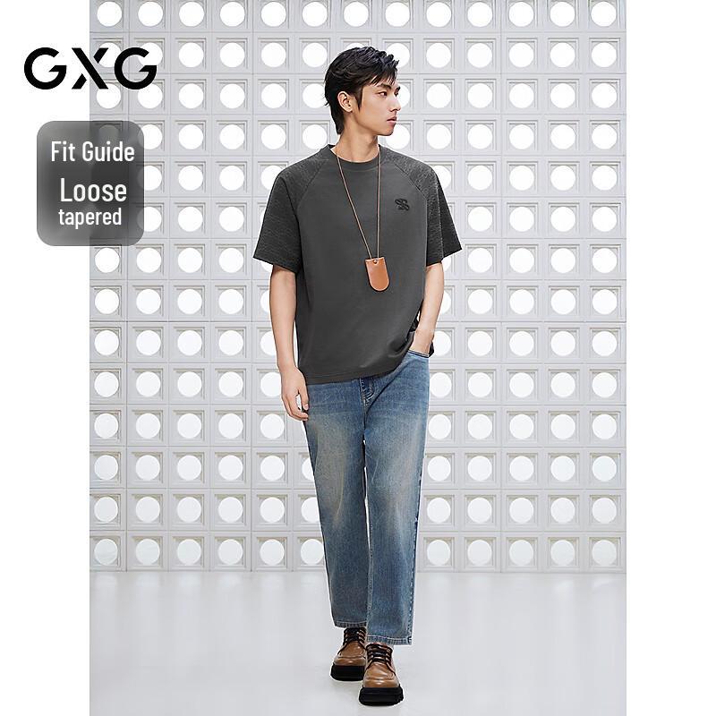 GXG Herren Klassische Tapered Cropped Washed Jeans